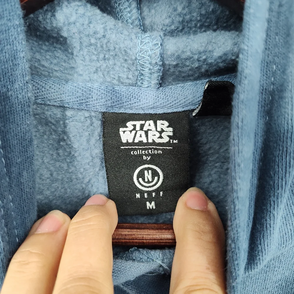 Neff Star Wars Mandalorian Grogu Tie Die Blue Hoodie Youth Kids Size Medium